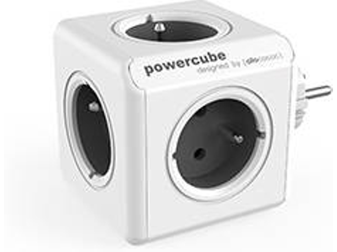 Base Eléctrica ALLOCACOC PowerCube Original Type E 5 enchufes Gris