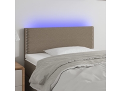 Cabecero Con Led De Tela Gris Taupe 90x5x78/88 Cm