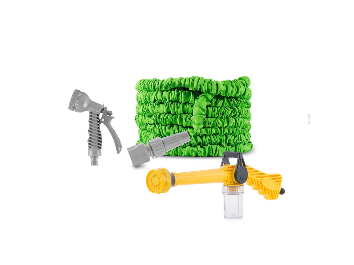 Pack de pistola de agua de alta presión 8 en 1 Innovagoods con depósito y manguera de jardín extensible