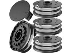 4 bobinas de repuesto y cubiertas de bobina línea de bobina compatible con batería Parkside Lidl Prta 20-Li C3 A1B2 Prt 550 A1 MIOLOE