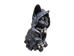 Estatua de gato negro de resina para decoración del hogar