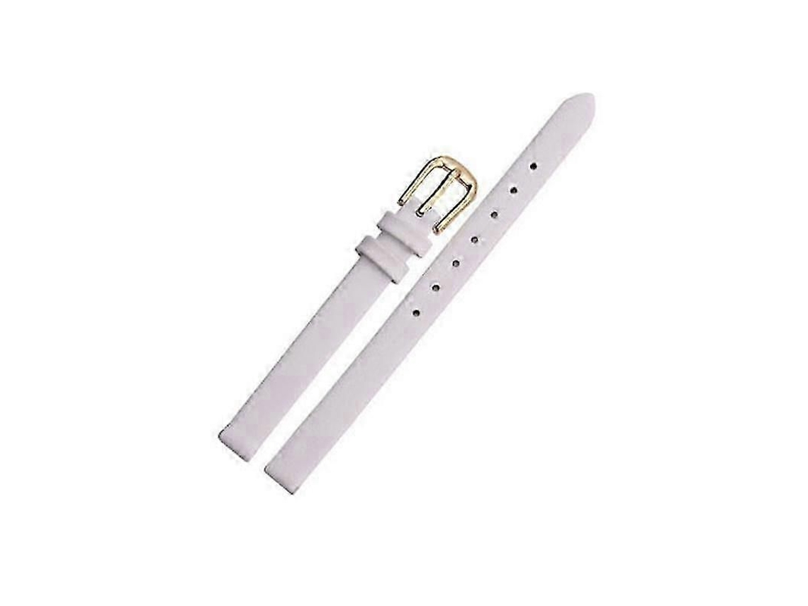 Pulsera De Cuero Auténtico Con Hebilla Acero Inoxidable Para Reloj Mujer 12mm Blanco 12mm Blanco