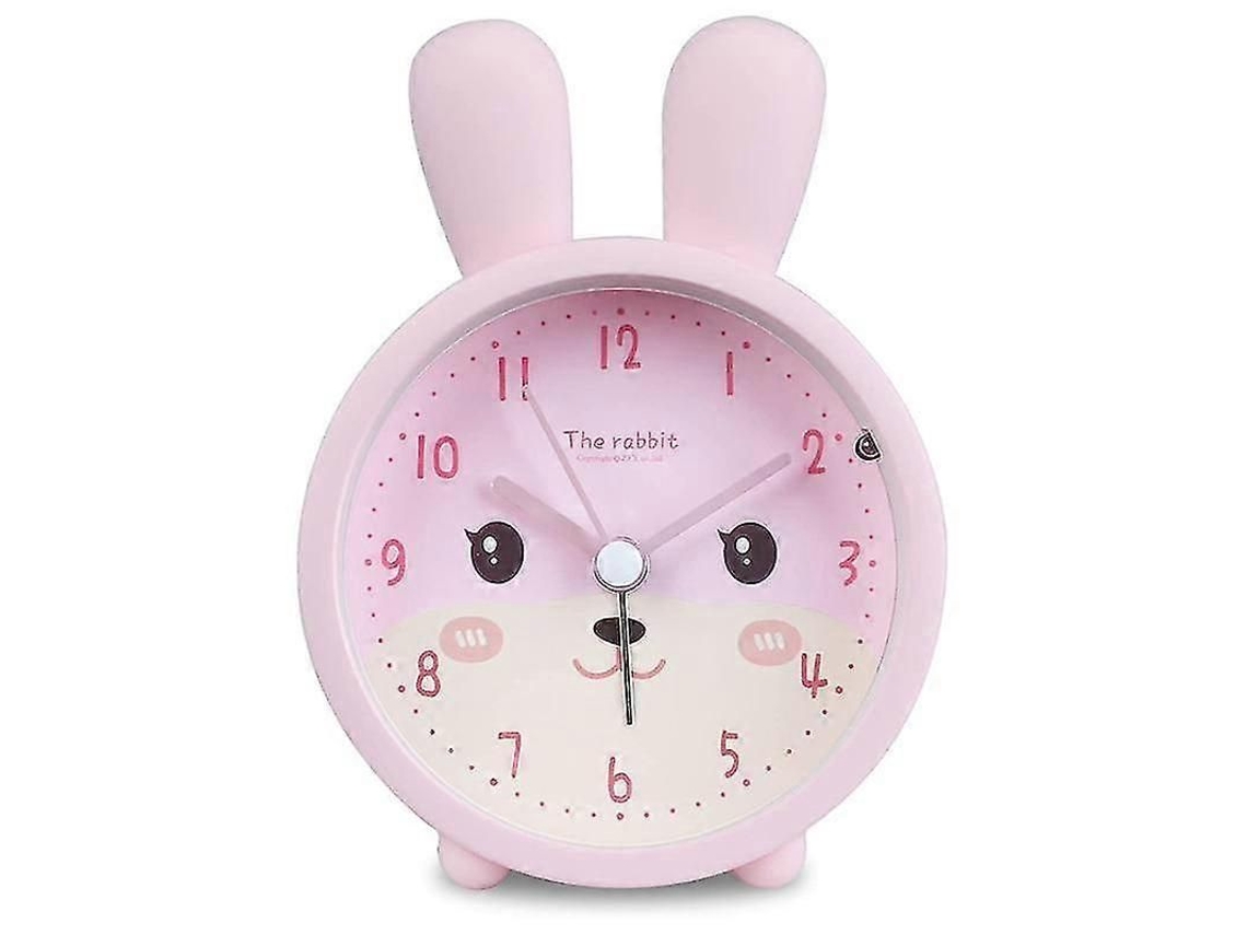 Reloj despertador infantil silencioso, sin tictac, con forma de conejo, GOKOCO