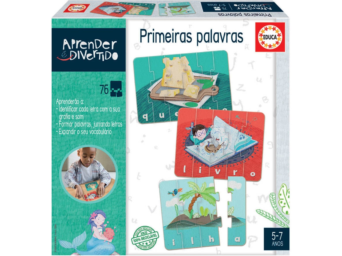 Juego Educativo EDUCA Primeras Palabras PT (Edad Mínima: 5 Años - 22,5 x 22,5 x 4,7 cm)