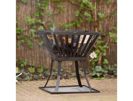 Brasero canasta Denver acero 51.5x39x45 cm negra 85015 MAISON EXCLUSIVE