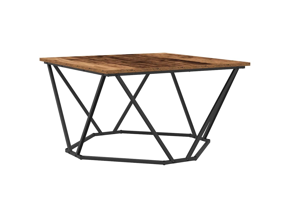 Mesa de centro HARLANV1 de madera antigua, 80x80x45 cm