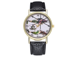 Reloj De Pulsera De Aleación Para Hombre, Elegante Y Moderno, Con Esfera Redonda De Acero Inoxidable, Color Plata Y Negro.