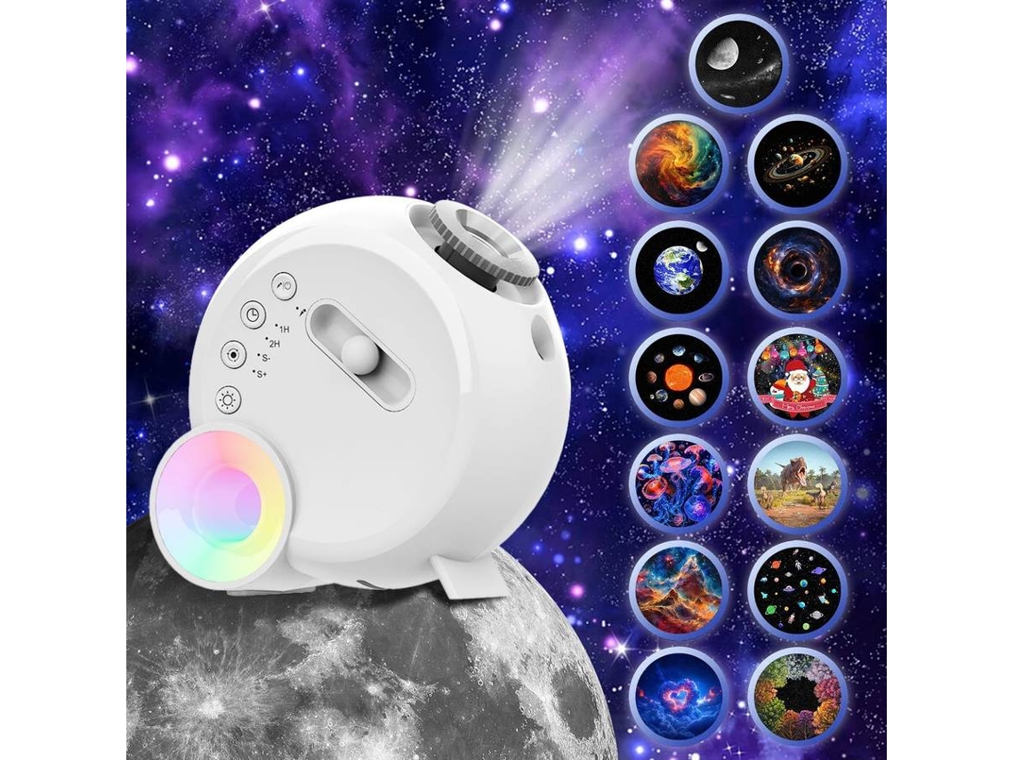 Proyector de estrellas, luz de galaxia para dormitorio, planetario doméstico con control remoto (blanco)
