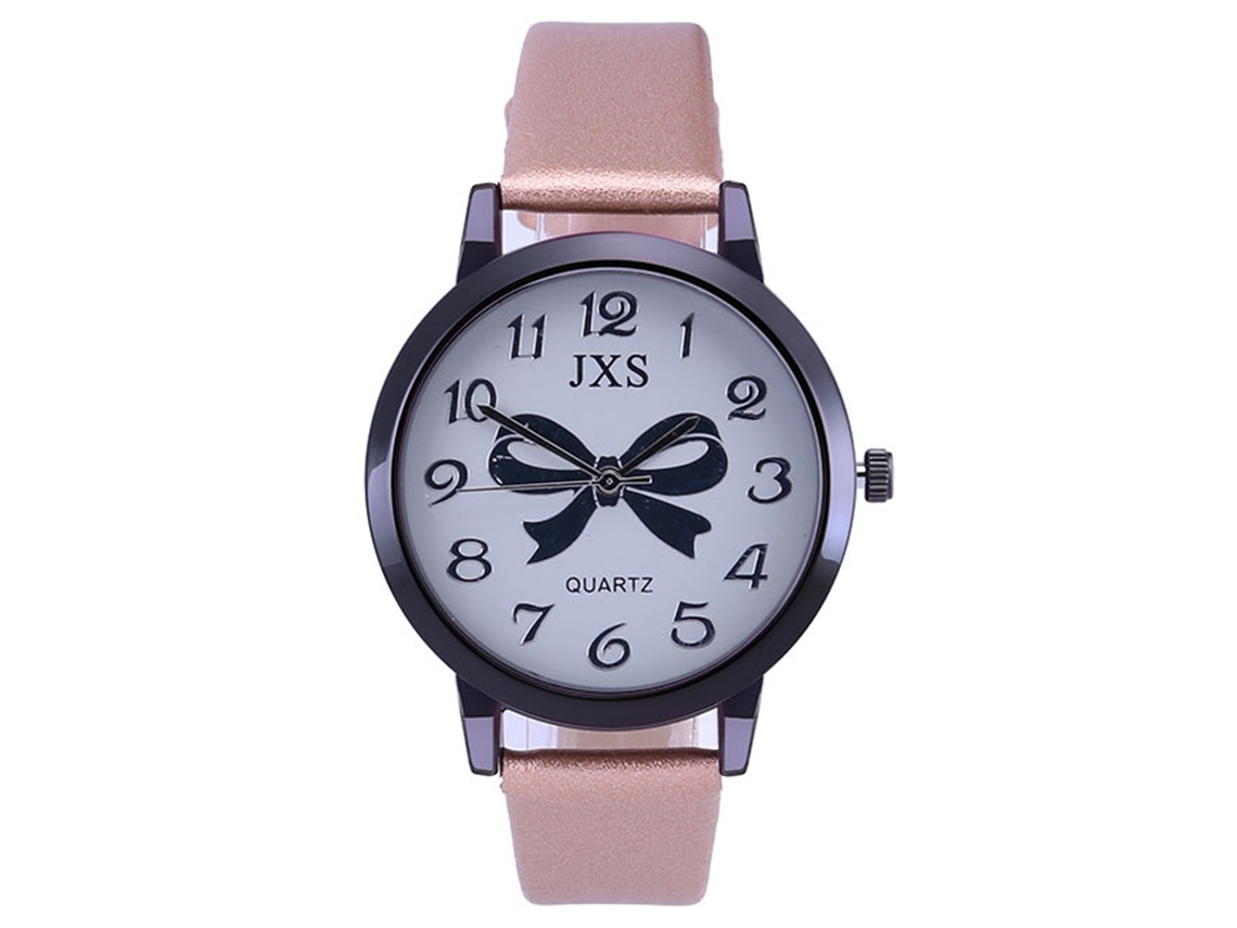 Reloj De Pulsera Zhoulianfa Para Mujer Con Números Arábigos, Detalle De Nudo Y Correa De Piel Sintética Beige.