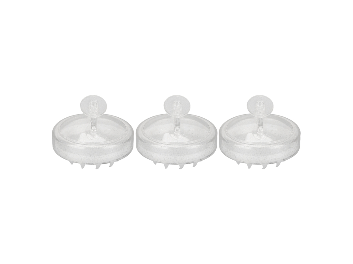 3pcs Cepillo De Champú Ergonómico Portátil Para Masaaje Y Exfoliación Del Cuero Cabelludo, Eliminación De Caspa, Plata Brillante