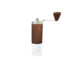 Molinillo de café manual con acabado de madera, ajustes ajustables, molinillo de café portátil con manivela. Sfushos