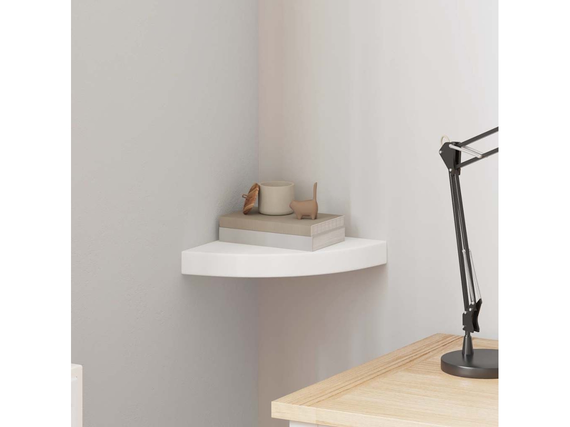 Estante Pared | Estante Flotante | Estantería Pared De Esquina Mdf Blanco 25x25x3,8 Cm