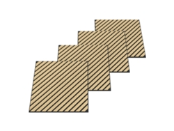 Conjunto de 12 paneles acústicos Vang 3D, 4,32 m², lamas diagonales - Neu.holz Roble