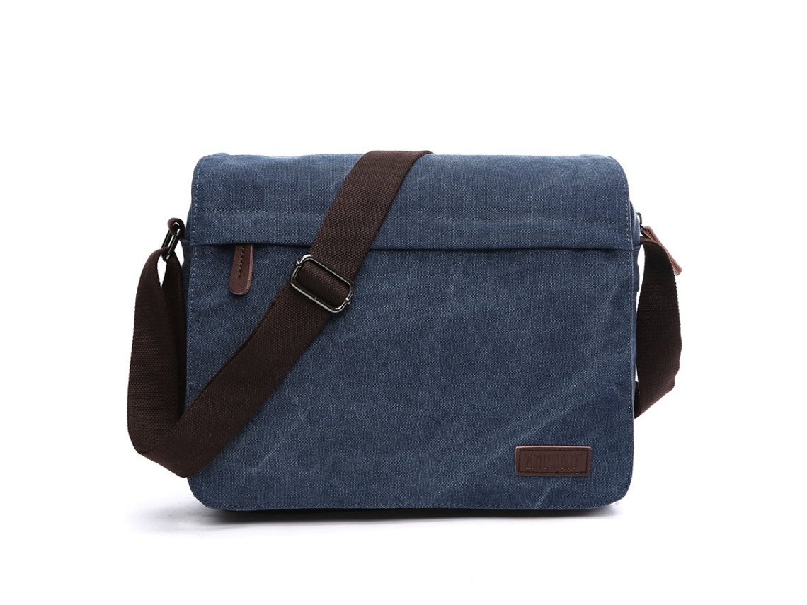Bolso Bandolera Bolso Bandolera En Lona Y Piel. Darkblue