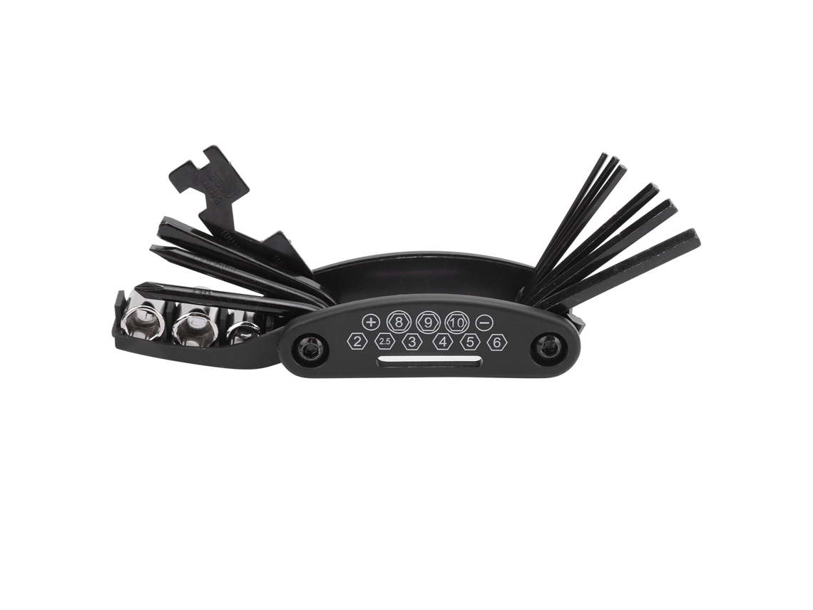 Herramienta Multifuncional Plegable Para Reparación De Bicicletas, Kit De Reparación De Bicicletas De Montaña 16 En 1, Acero Inoxidable.