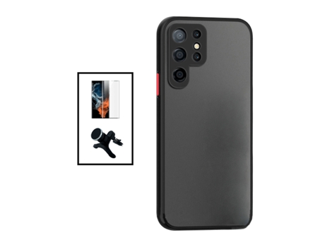 Kit De Cubierta Anti Choque Protección De La Cámara Película De Vidrio Templado Soporte Magnético Reforzado Curvo Para Samsung Galaxy S22 Ultra 5G ...