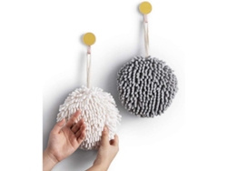 Juego De Toallas Blancas Y Grises - 2 Piezas, Decorativas Y Prácticas Para El Baño Y La Cocina.