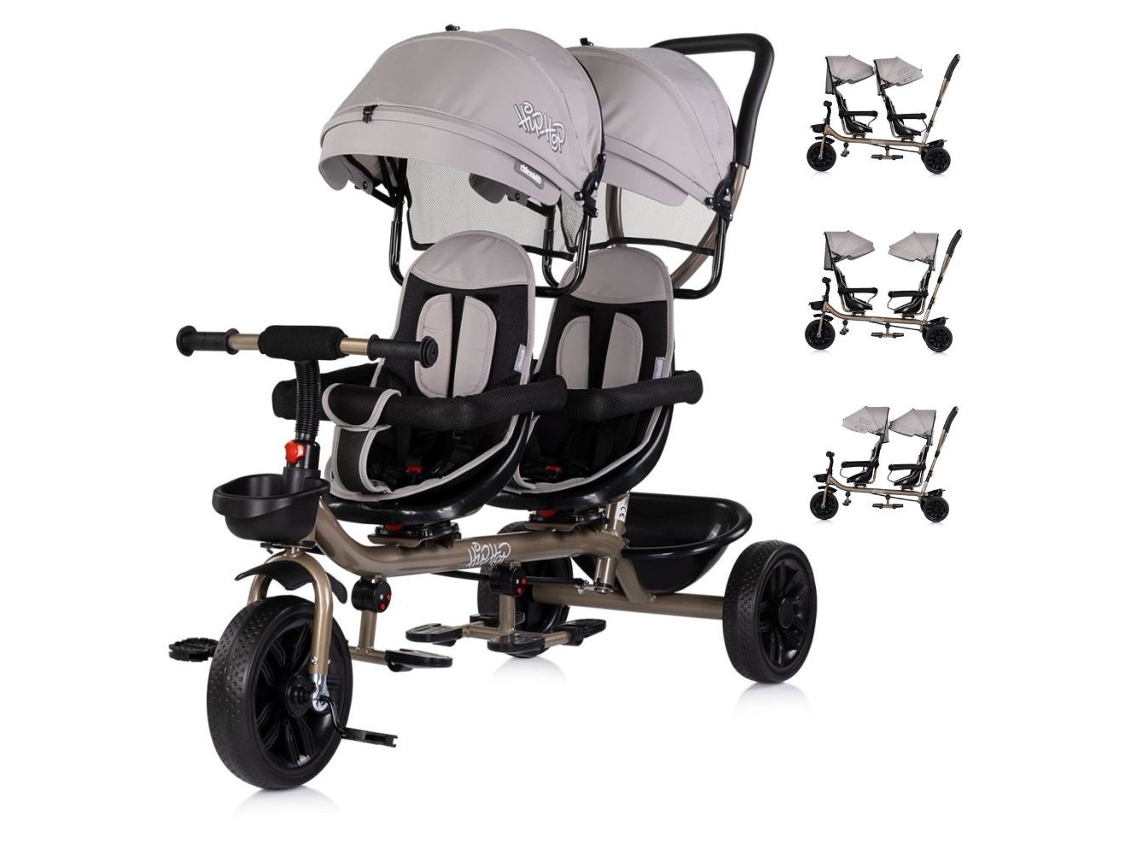 Triciclo Gemelar Hip Hop Hasta 40 Kg De Chipolino - Latte