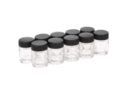 10 Botellas De Vidrio/pp Para Aerógrafo De 22 Cc (3/4 Oz) Con Tapa De Plástico.