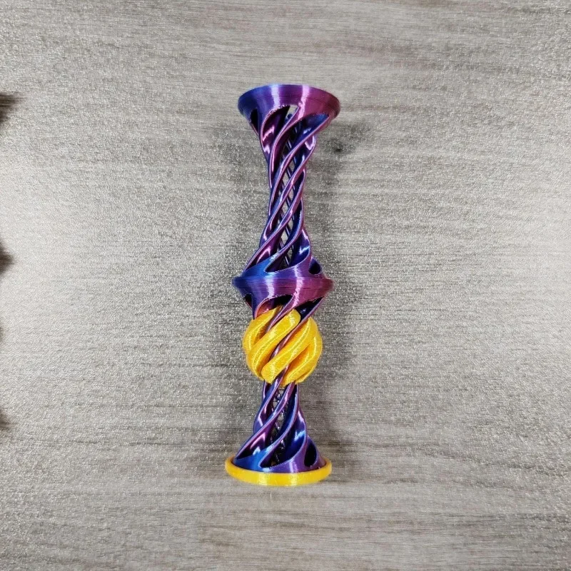 Lanzador de pirámides de juguete para dedos MDUG, árbol espiral, adorno antiestrés (morado)