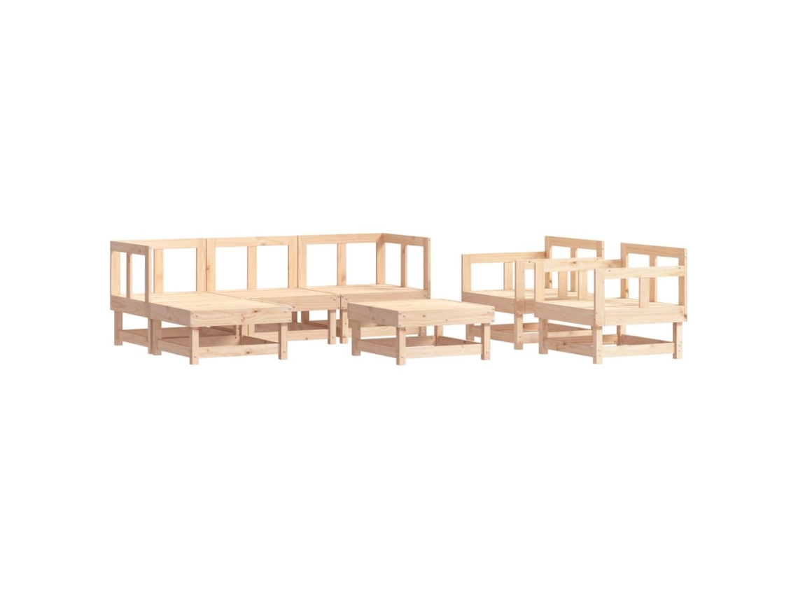 Maison Exclusive - Juego De Muebles De Jardín 7 Piezas Madera Maciza De Pino