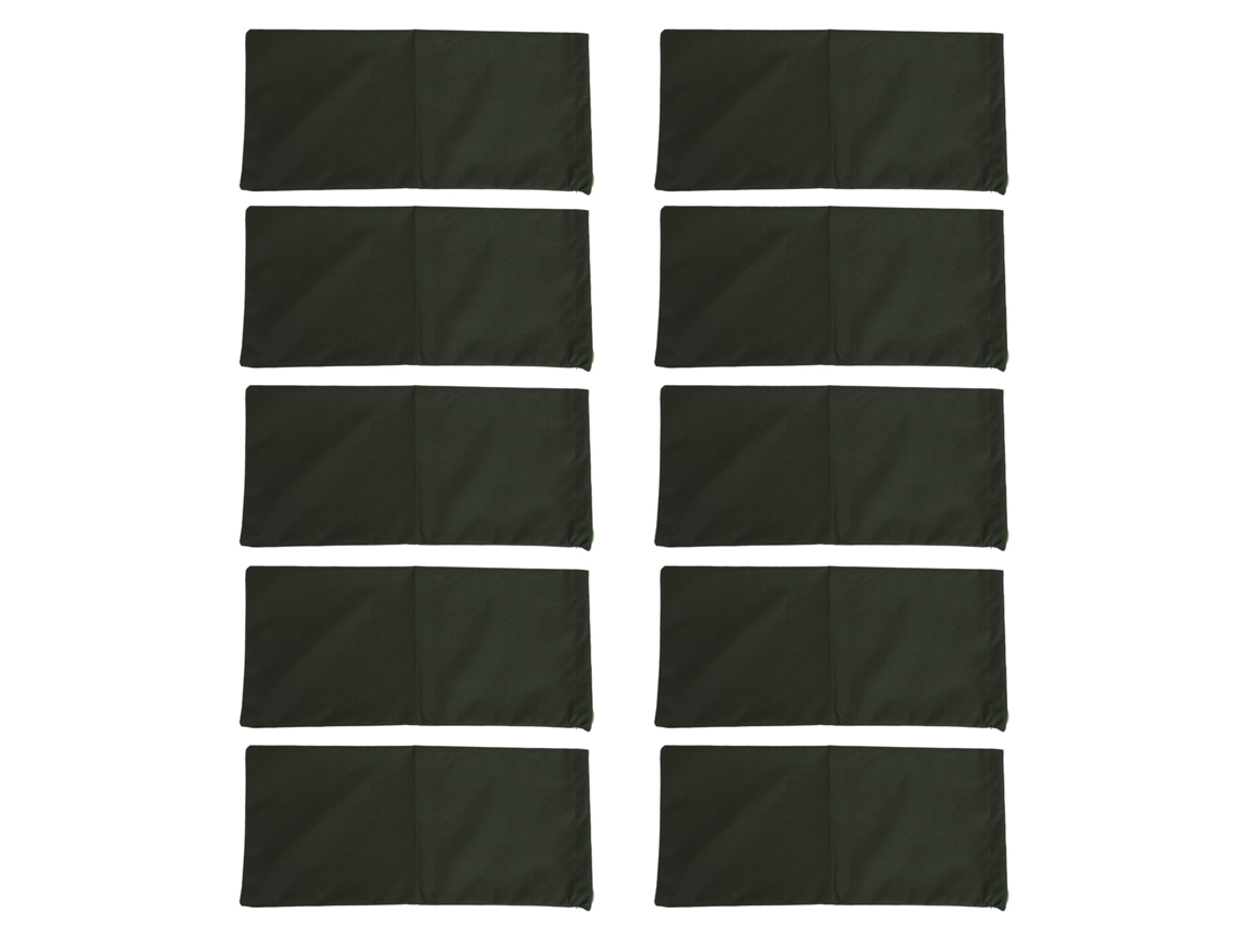 10 sacos de arena vacíos de 600d para control de inundaciones, color verde oscuro