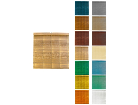 Persiana de Madera Alicantina Com Polea Metálica - Estor Enrollable para Ventanas, Puertas, Salón Natural (Barnizada) 80 x 180 cm
