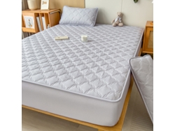 Funda de colchón elástica, juego de 3 piezas, con membrana de TPU impermeable, 180 x 200 cm, color gris claro Siurn