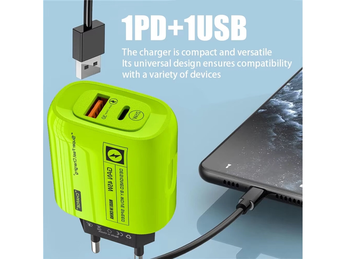 Gan Tech Cargador Usb Pd Apd-555 De 45 W Con 2 Puertos Usb-ausb-c, Adaptador De Pared De Carga Rápida Pd