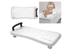 Asiento y repisa para bañera Xmtech, superficie de plástico antideslizante, 70 x 30 x 5 cm, color blanco