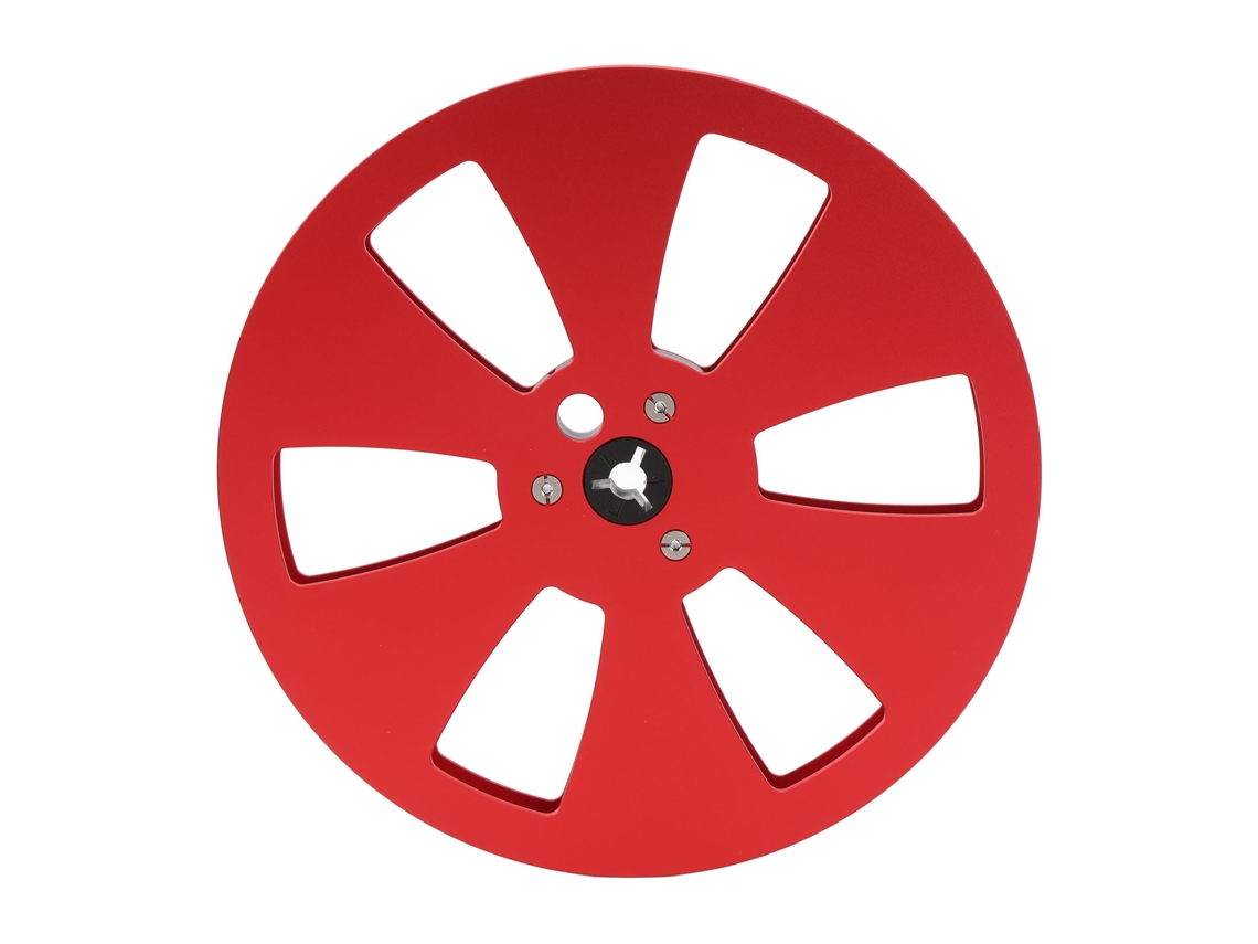 Bobina De Fita Vazia 7 Polegadas 1/4 Polegada De Liga De Alumínio Com 3 Buracos Universal Para Revox Studer Vermelho E Preto