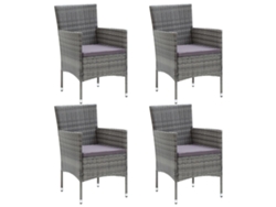 Sillas de comedor de jardín DKD Home Decor de 4 piezas, mimbre sintético gris