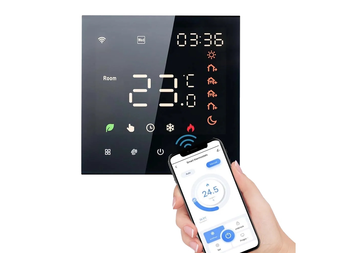 Termostato inteligente Tuya Wifi, control por voz, calefacción eléctrica de 16 A, bk Wifi 16 A OEM eléctrico