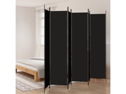 Biombo Divisor | Biombo Separador | Separador De Ambientes De 6 Paneles De Tela Negro 300x220 Cm