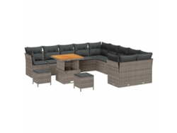 Maison Exclusive - Conjunto De Sofá De Jardín 13 Pcs Gris Ratán Sintético
