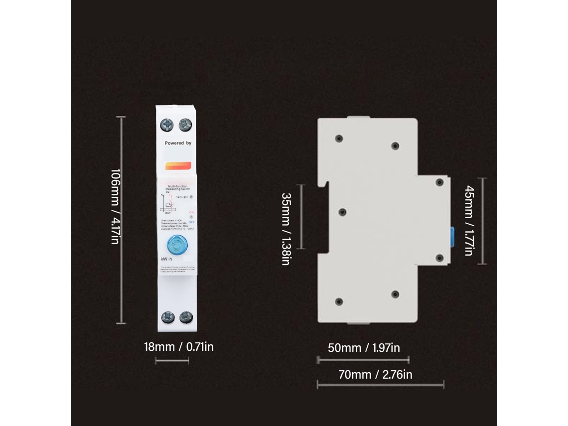 2026dz-interruptor De Monitoreo De Energía Con Control Remoto App Din Rail Medidor De Energía Ac110-280v Wifi Inteligente