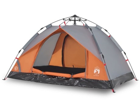 Tienda de campaña iglú 2 personas VIDAXL apertura rápida gris/naranja