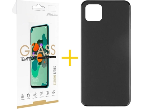 Kit Funda + Protector de Pantalla Samsung Galaxy A22 5G SKYHE Liso (Negro)