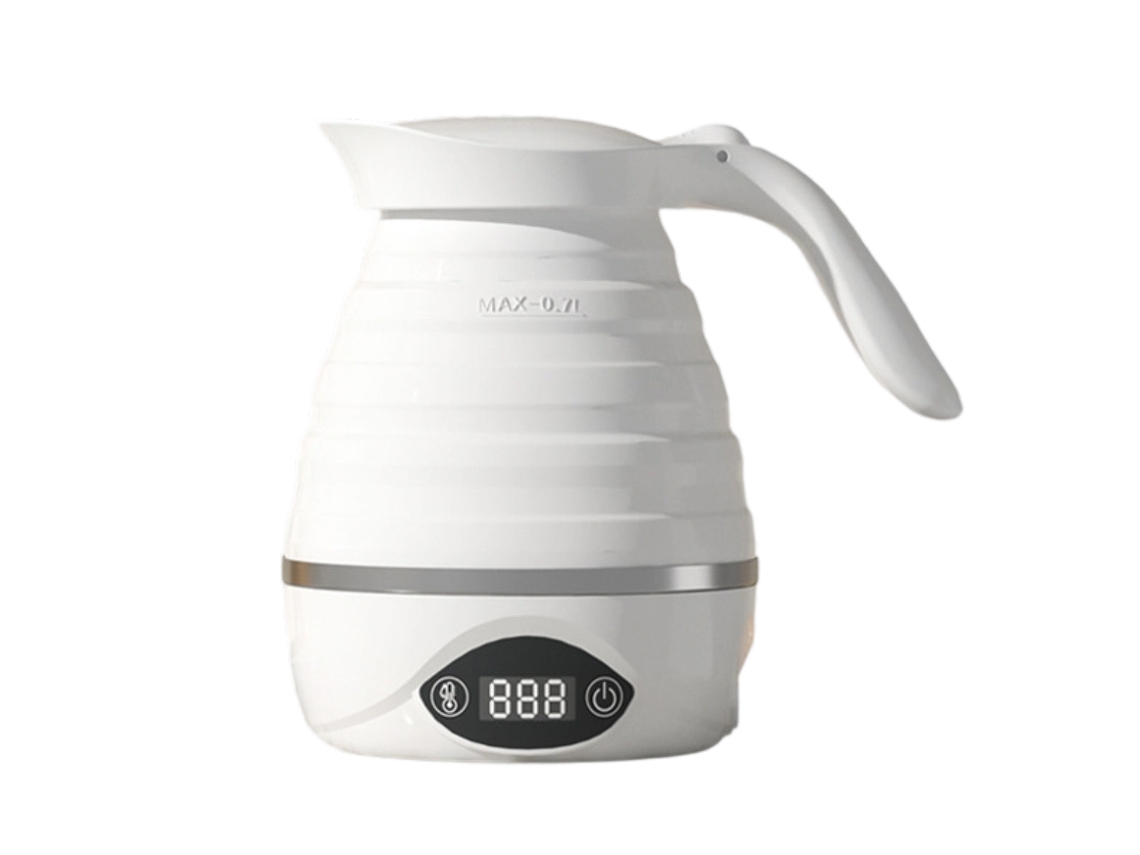 VIVILIYYA Chaleira Elétrica De 700ml Com Dobragem, Toque Inteligente, Padrão Europeu 220v, Isolamento Térmico E Ajuste De Temperatura, 6 Níveis De Isolamento