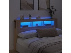 Cabecero con LED 180x18,5x103,5 Deriv. Madera de Roble Sonoma