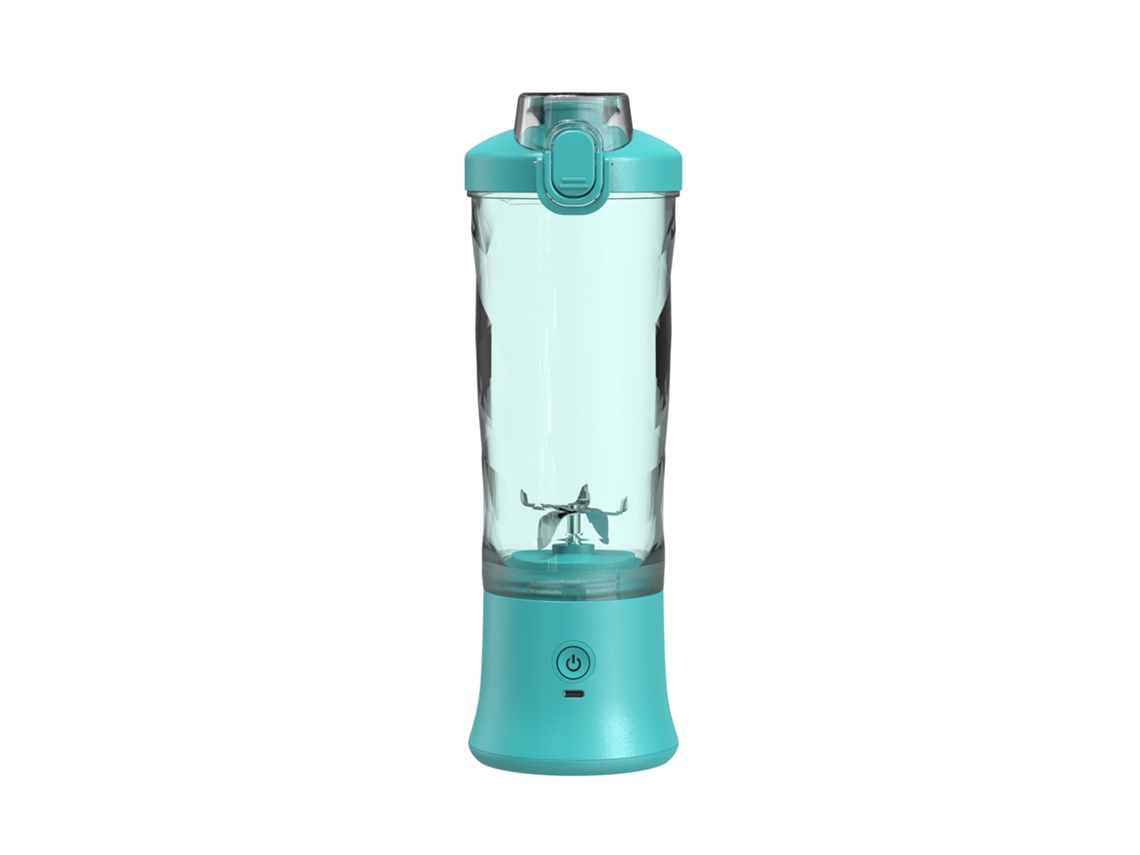 Exprimidor de frutas Eifson de 600 ml, licuadora con vaso de jugo en forma de diamante y 6 cuchillas (azul Tiffany)