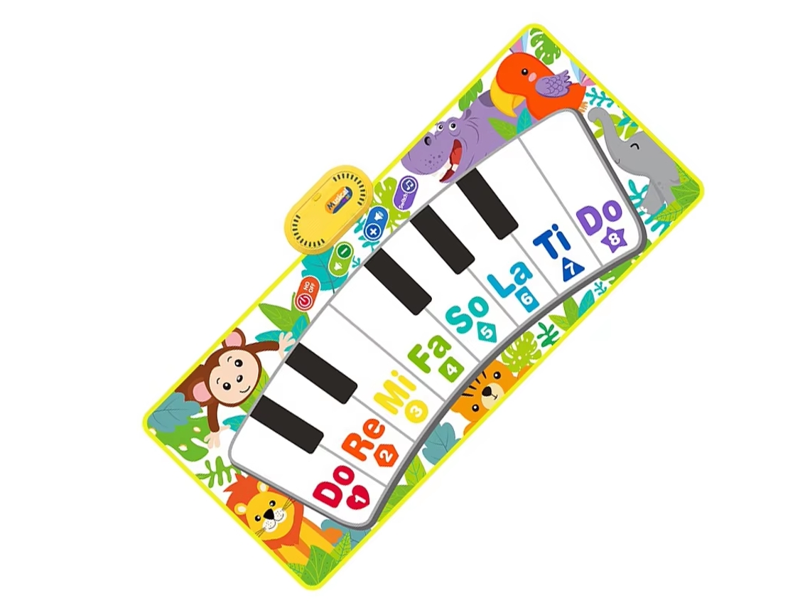 Tapete de piano musical multifuncional (100 x 43,5 cm) para niños, teclado de piano de suelo para niños con MIDI.