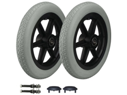 Pack 2 ruedas traseras 12" 12½x2¼ para silla ruedas. Neumático sólido gris repuesto.