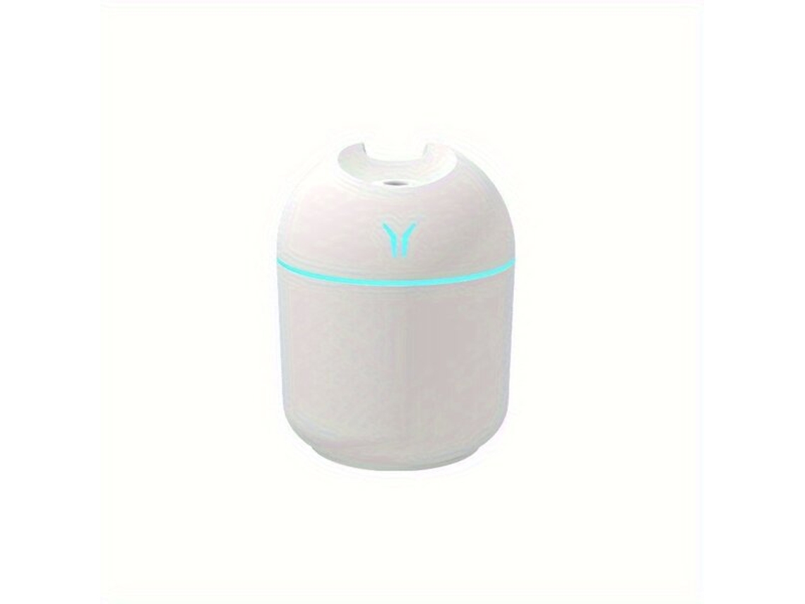 Humidificador y difusor de aroma USB portátil de 250 ml con luz LED para coche y hogar.