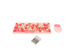 Combo De Teclado Y Ratón Inalámbrico Rosa