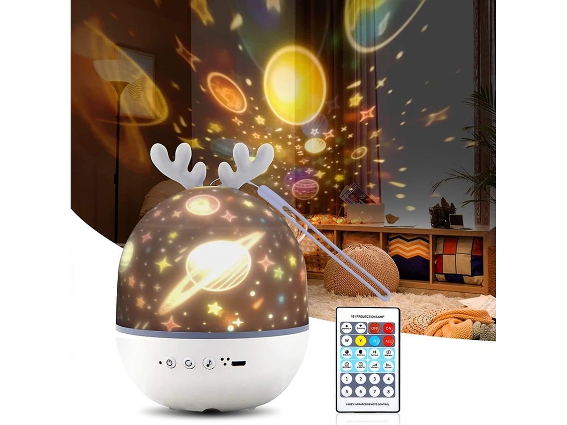 Proyector De Cielo Estrellado Para Niños, Led Con 6 Películas De Proyección Y Regalo.