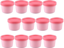 Lot De 12 Pots De Crème En Plastique 100g Con Cuellovercle, Récipients Étanches Para Masques Y Soi...