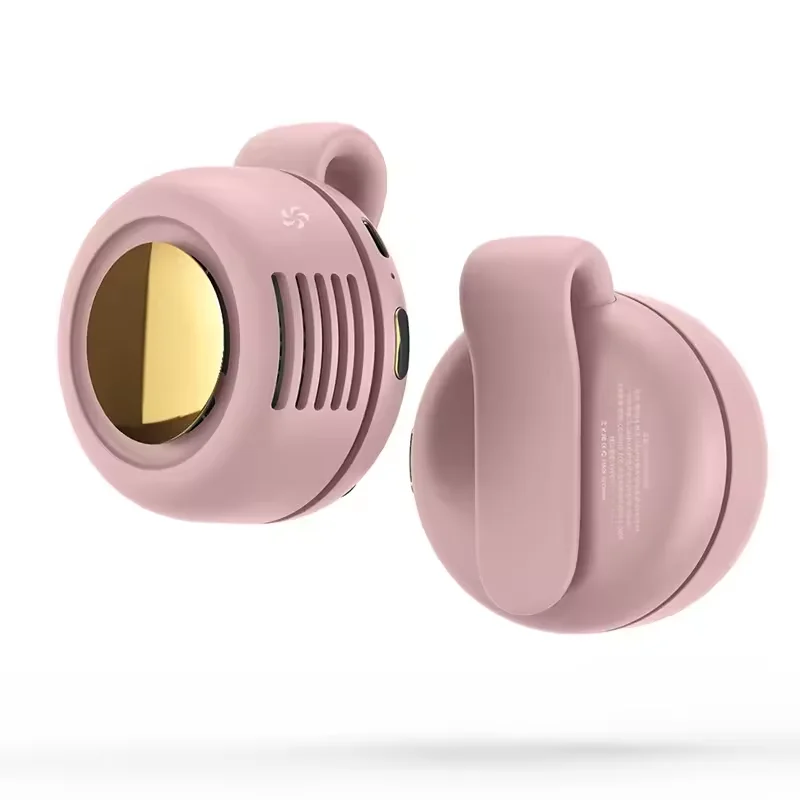 Ventilador Sin Aspas (rosa), Ventilador Con Clip Para La Camisa, Ventilador De Cuello Manos Libres De Tres Velocidades.