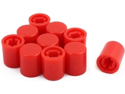 10 Tapas Protectoras Redondas Para Botones Táctiles - Rojas Para Interruptores De 9x10,5 Mm