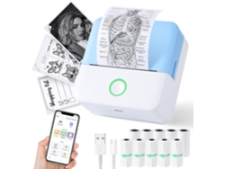 La impresora térmica portátil Siurn incluye 10 rollos de papel y es compatible con iOS y Android.